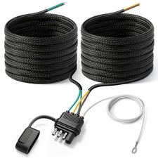 25Ft 4 Pin Trailer Wiring Harness Kit Waterproof 4-Way Flat Wire Extension Plug picture