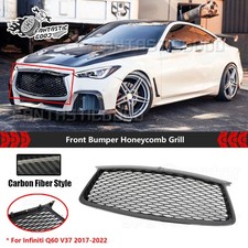 For Infiniti Q60 V37 2017-2022 Carbon Fiber Skyline Front Bumper Honeycomb Grill picture