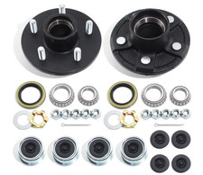 Kit 2 cubos de remolque 5x4.5 para eje 3500 lbs con tapas y tapones extra picture