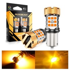 AUXBEAM BAU15S 7507 LED Turn Signal Light Amber Canbus Bulbs Error Free 8000LM picture
