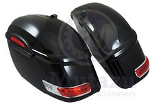 Mutazu Universal RS Motorcycle Hard Saddlebags Saddle Bags for Cruisers Baggers picture