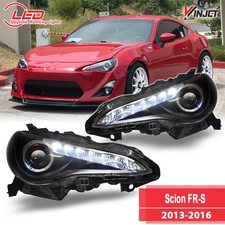 For 2013-2016 Scion FR-S Headlights LED DRL Sequential Turn Black/Clear Pairs picture