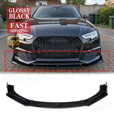 For Audi A4 B9 S4 Sedan 2017-2019 Gloss Black V Style Front Bumper Lip Splitter picture