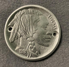Buffalo Nickel Ignition Points Cover Harley Davidson Shovelhead Evo Chopper Rat picture