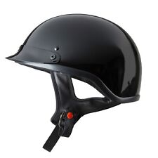 Motorcycle Half Helmet DOT Approved - FUEL - Gloss Black Size Adult Small - NEW picture