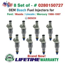 NEW OEM Bosch x8 Fuel Injectors for 1986-1997 MERCURY/FORD/LINCOLN #0280150727 picture