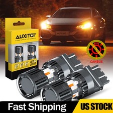 2/4X 3157 3156 LED Bulbs Amber Yellow with Built-in Resistor Turn Signal Light picture
