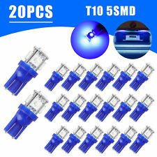 20x Ultra Blue T10 LED Bulbs Car Interior License Light 2825 192 194 5050 5 SMD picture