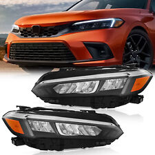 Chrome Full LED Headlights For 2022 2023 Honda Civic Passenger&Driver Side Pair picture