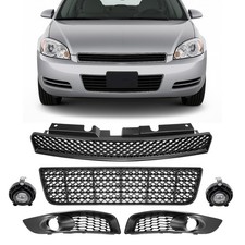 Front Grille Mesh Style Fog Lights& Bezels Set 6Pcs Fits 06-13 Chevrolet Impala picture