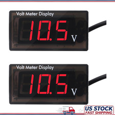 2PCS DC 12V Digital Voltmeter Gauge, 5-28V Waterproof LED Display MotoColor: Red picture