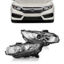 For 2016-21 Honda Civic 2pcs Left & Right Halogen Headlights Assembly Lamps picture