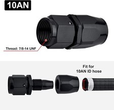 2PCS 360° Swivel 10AN Fitting 0/45/90/180° Universal For Braided CPE E85 Line picture
