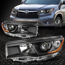 FOR 14-16 TOYOTA HIGHLANDER BLACK HOUSING AMBER CORNER PROJECTOR HEADLIGHT LAMP picture