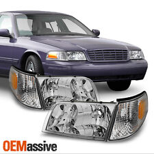 Fit 98-11 Crown Victoria Headlights w/Corner Signal Lamps 1998-2011 Left + Right picture