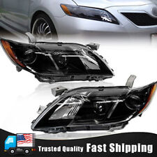 For 2007 2008 2009 Toyota Camry Black Housing Headlights Headlamp Set Left+Right picture