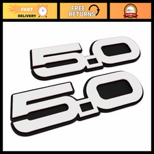 Custom 3D Car Badges Pair - Racing Sport Emblems for Left/Right Trunk Decals (Wh picture