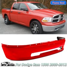 For 2009-12 Dodge RAM 1500 Flame Red 1-Piece Design Steel Front Bumper Face Bar picture