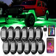 Waterproof 12 Pods RGB LED Rock Lights Underbody Underglow System Neon Lamp Kit picture