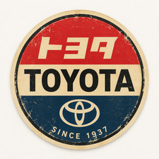 Fits Toyota Retro JDM Tri-Color Sticker Vintage Decal 3 Inch Round picture