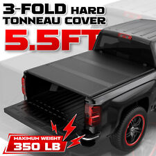 5.5FT 3-Fold FRP Hard Truck Bed Tonneau Cover for 2015-24 Ford F-150 F150 New picture