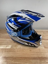 BiLT Youth Kids Motocross Helmet Dirtbike Offroad ATV XXL Blue White + Goggles picture