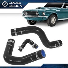 Fit For 1964-1968 Ford Mustang Cobra Shelby 289-302 Silicone Radiator Hose Black picture