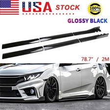 For Honda Civic Sedan 2010-2023 Gloss Black Side Skirt Splitter Rocker Panel Lip picture