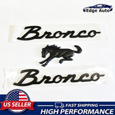 3PCS Matte Black Tailgate Fender Classic Emblem Badge for 2021-2026 Bronco SET picture