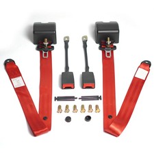 2Pcs Red 3‑Point Retractable Safety Seat Belt For  Ford Mustang picture