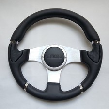 MOMO Black Leather Street Sport Steering Wheel 340mm 13.4in BRLCR picture