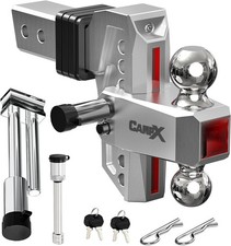 Aluminum Tow Hitches w/ 6-Inch Drop/Rise, Adjustable Trailer Hitch 2-Ball Mount picture