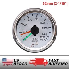 RACETECH 52MM 150 PSI Dual Needle Mechanical Air Suspension Pressure Gauge White picture