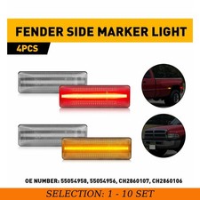 4-40X For 1994-2001 Dodge Ram 3500 Dually Bed Fender Light Indicator Clear Lens picture