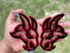 Angry Goat Car Emblem Badge Custom Glossy Black On Red New Aggressive picture