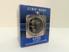 Vintage Stewart Warner 82309 Deluxe Electric Voltmeter Gauge 2 1/16