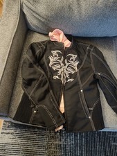 Women's Biker Jacket Doulon Nylon Twill Fleece Hooded  NexGen Black Pink Large picture