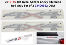 2019-26 4x4 Decal Sticker Chevy Silverado Red Gray Set of 2 23400362 picture