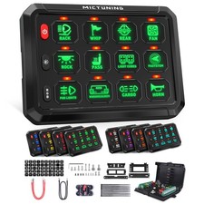 12 Gang RGB Switch Panel Universal 12V 24V Car LED Work Lights Relay System Kit picture