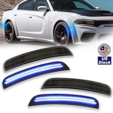 4PCS Blue LED Front Rear Dynamic Side Marker Lights For Dodge Charger 2015-2023 picture