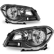 FIT 2008-2012 Chevy Chevrolet Malibu Black Clear Headlights Headlamps Pairs picture