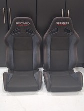 Clean Authentic JDM RECARO SR-7 Seats Advanced Edition Pair Black Alcantara picture
