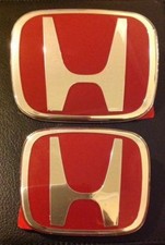 HONDA RED H JDM EMBLEMS 2PCS BADGE  CIVIC 2DR COUPE DX EX LX SI Front & Rear 3M picture