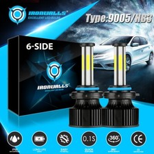 6-Sides LED Headlight Bulbs 360000LM Kit 9005 HB3 High Beam Super Bright White picture