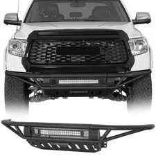 Fit 2014-2021 Toyota Tundra Full Width Front Bumper w/LED Light Bar & Skid Plate picture