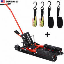 Hydraulic Motorcycle Lift Jack 1500 LBS ATV Scissor Stand 4 Wheels Foot Pedal picture