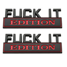 2X FUCK-IT EDITION Emblem Badge Decal Sticker Black&Red For All Chevy Car Truck picture