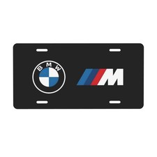 BMW 12 x 6 in License Plate Stamped Metal Tag for Car, Truck Black picture