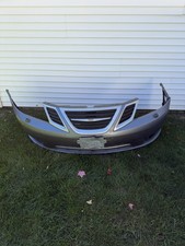 2003-2011 SAAB 9-3 Front Bumper Complete W/ Grilles 303 Titan Gray Met USED OEM picture