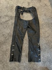 Unik Premium Leather Riding Chaps Size XXXL  Black Motorcycle picture